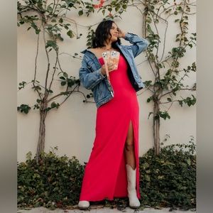 Revolve Strapless Dress with Slit